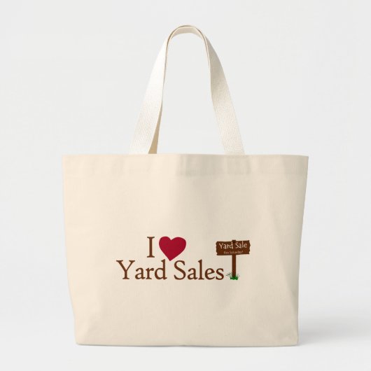 I Love Yard Sales Grote Tote Bag (Voorkant)