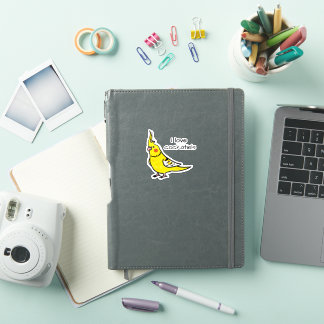 I Love Yellow Cockatiels Sticker