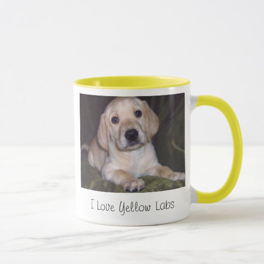 I Love Yellow Labs Coffee Mok (Rechts)