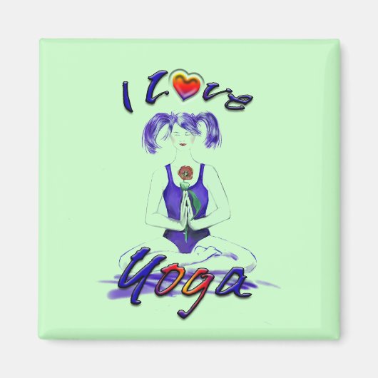 I Love Yoga aimant (Devant)