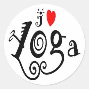 I Love Yoga Ronde Sticker