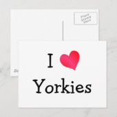 I Love Yorkies Briefkaart (Voorkant / Achterkant)