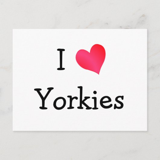 I Love Yorkies Briefkaart (Voorkant)
