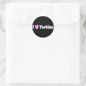 I Love Yorkies Ronde Sticker (Tas)