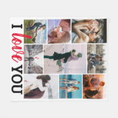 'I Love You' 9 Foto Collage Fleece Deken (Voorkant (Horizontaal))