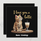 I Love You a Latte: Schattigee Valentijn Koffiewoo Kaart (Voorkant / Achterkant)