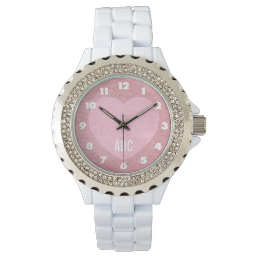 "I LOVE YOU" aangepaste monogram horloges (Voorkant)