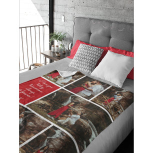 I Love You Always & Forever Modern 6 Photo Collage Fleece Deken