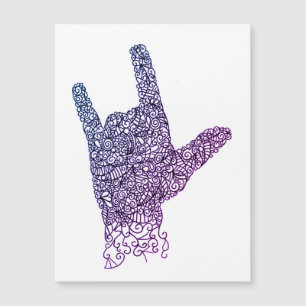 "I Love You" American Sign Language Magnetic Card