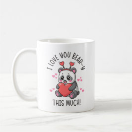 I Love You Bear-y This Much - Cute Panda Valentine Koffiemok
