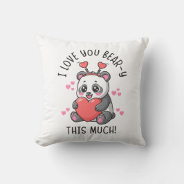 I Love You Bear-y This Much - Cute Panda Valentine Kussen