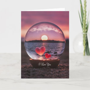 I Love You beroemd gemaakt door Floating Hearts in Kaart