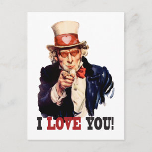 I Love You beroemd gemaakt door Uncle Sam Style Va Feestdagenkaart