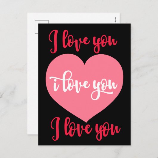 I Love You Big Heart for Valentine Day Feestdagenkaart (Voorkant / Achterkant)