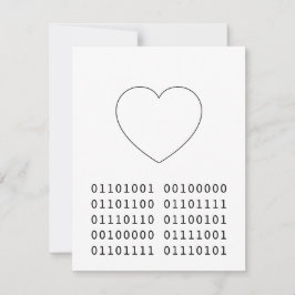 I Love You Binary Heart Valentine's Day Geek Feestdagenkaart