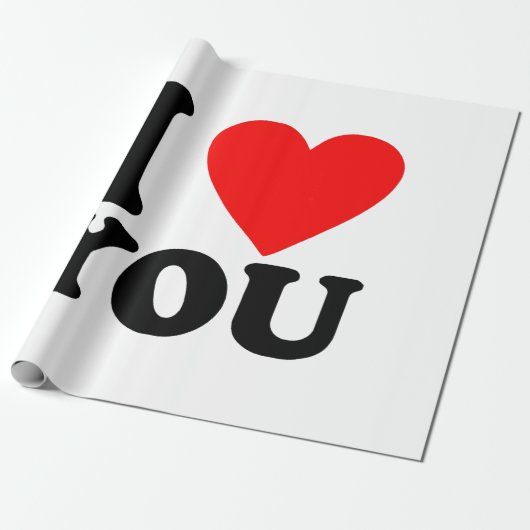 I Love You Cadeaupapier (Uitgerold)