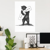 I Love You California Black & White Poster (Bureau à domicile)
