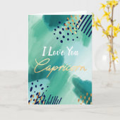 "I Love You, Capricorn" Carte Abstraite Zodiac (Fleur jaune)