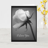 I Love You - Carte Rose blanche (Fleur jaune)