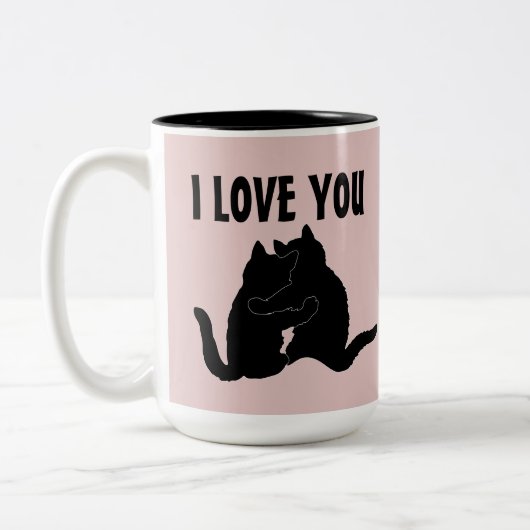"I LOVE YOU" CAT CAFFEE MUGS (Gauche)