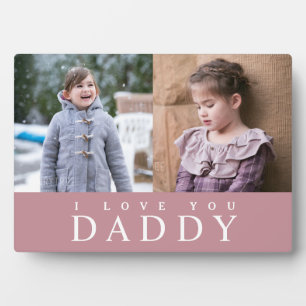 I Love You Daddy Modern Roze 2 Foto Collage Fotoplaat