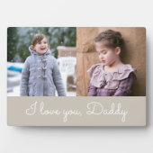 I Love You Daddy Taupe Script 2 Foto Collage Fotoplaat (voorkant)
