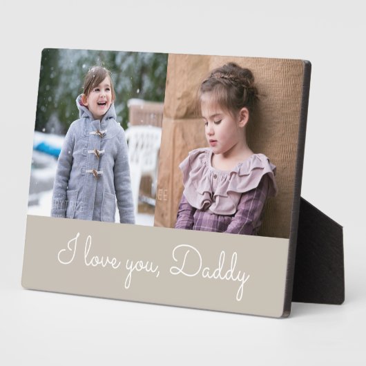 I Love You Daddy Taupe Script 2 Foto Collage Fotoplaat (Zijkant)