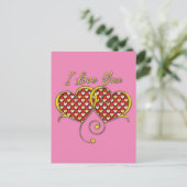 I Love You Design Gouden Harten Briefkaart (Staand voorkant)