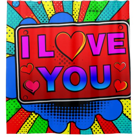 I Love You Douchegordijn (Voorkant)