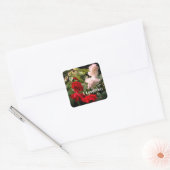I Love You Drenched Roses Floral Vierkante Sticker (Envelop)