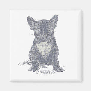 I Love YOU - Franse buldog Magneet