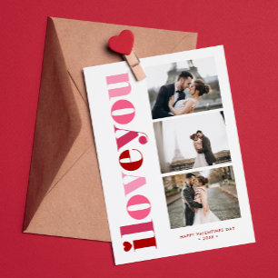 "I Love You" Galerij van 3 Foto's Valentijnsdag Feestdagenkaart