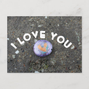 I Love You Geschilderde Steen Briefkaart
