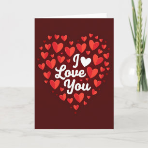 I Love You Glanzende Hart Kaart