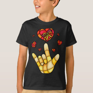 I Love You Hand Gebarentaal Asl - Harten Valenti T-shirt