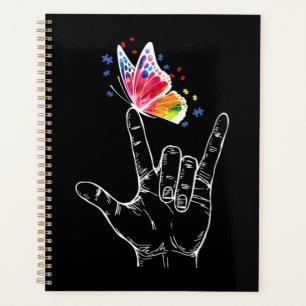 I Love You Hand Sign Language Butterfly Autism