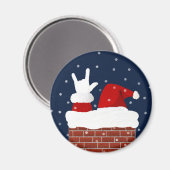 I Love You Handshape ASL Père Noël Magnet de Noël (Recto/Verso)