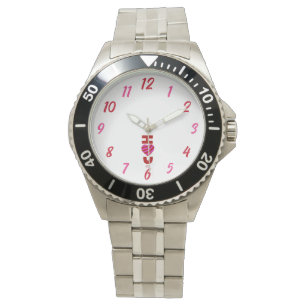 I Love You Homme's Stainless Steel Bracelet Montre