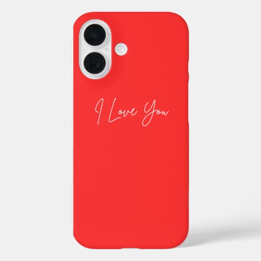 I Love You iPhone 16 Pouch - Coque romantique mign (Verso)