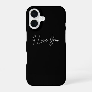 I Love You iPhone 16 Pouch - Coque romantique mign