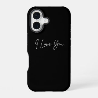 I Love You iPhone 16 Pouch - Schattige romantisch  Hoesje