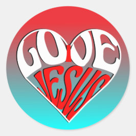 I love you Jesus pixel art Ronde Sticker