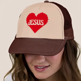 I love you Jesus pixel art Trucker Pet