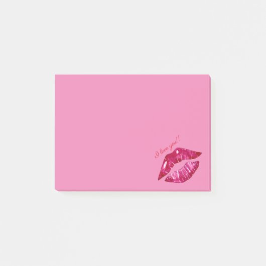 I Love You Kiss Post-It Notes (Devant)