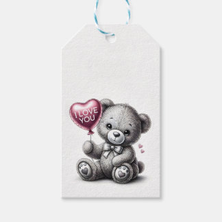 "I Love You" Knuffelbeer Cadeaubijschrift Cadeaulabel