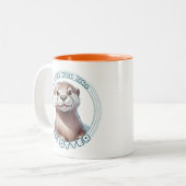 I Love You Like No Otter: Schattigee aquarelotter Tweekleurige Koffiemok (Voorkant links)