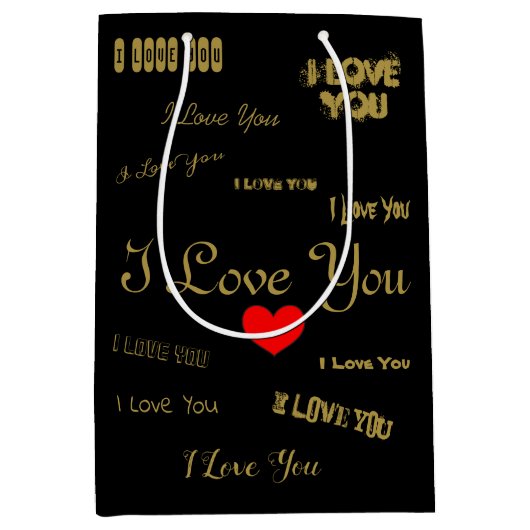 I Love You Medium Cadeauzakje (Voorkant)