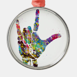 I Love You Metalen Ornament