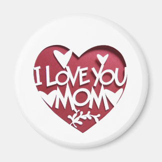 I LOVE YOU MOM 3D HEART MAGNETS MAGNEET