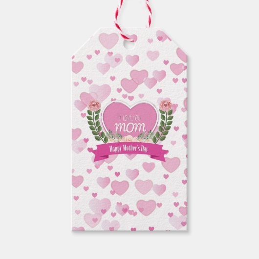 I Love You Mom - étiquette cadeau (Devant)